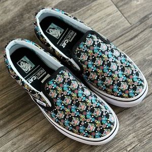 Vans X Project Cat Slip ON Comfycush® Skate Shoe Big Kid Sz3.5 Blk Tiger Floral